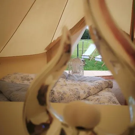 White Tent Mountain View In Camp Garden Park Glamping Radovljica
