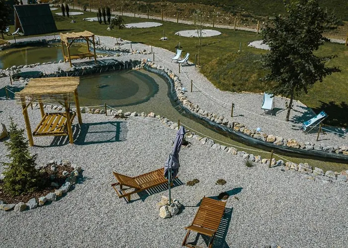 White Tent Mountain View In Camp Garden Park Radovljica