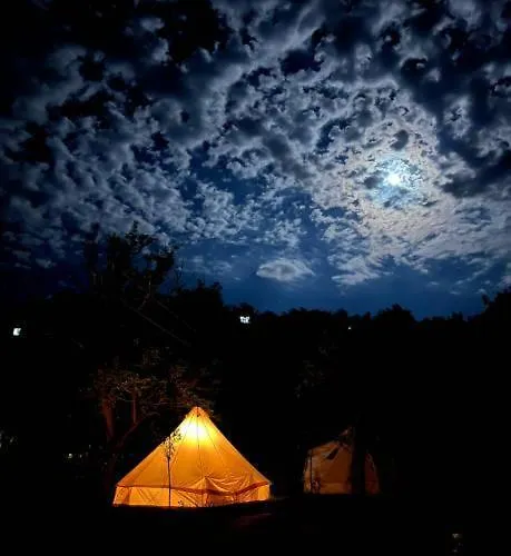 Luxury tent White Tent Mountain View In Camp Garden Park Radovljica